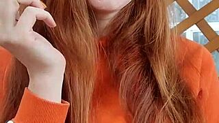 Aliceginger's fetish for smoking in a steamy video