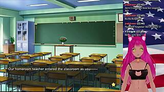 Vtuber Maid plays as President in Hentai Visual Novel