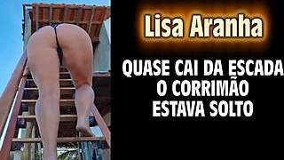 Lisa Spider's sensual encounter on the stairs in Alaor Aranha