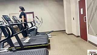 Lara lux gets picked up and fucked hard after a workout