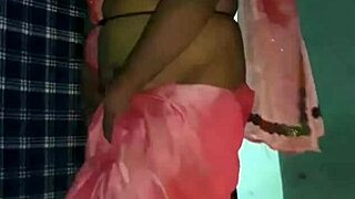 Sensual crossdresser in saree swallows cum in Mujra video