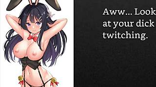 Joi and sissification in hentai video with anal and self-facial