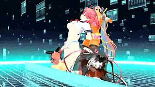 Animated video of four women dancing and revealing themselves while singing