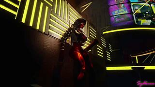 Erana's cyberpunk-themed animation features an equine penis and shemale Hentai art.