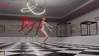 Adorable Misaka dances nude with short hair in Hentai MMD video