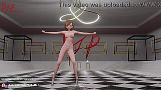 Adorable Misaka dances nude with short hair in Hentai MMD video