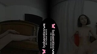 Moonshine's solo show: a brunette beauty fingering her shaved pussy in 4k