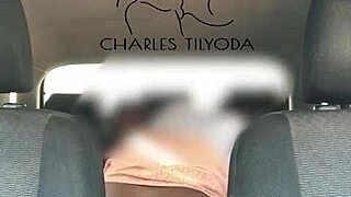 African babe sucks and rides in car