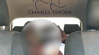 African babe sucks and rides in car