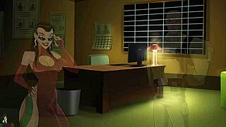 Animated video game sex with big boobed monster cock