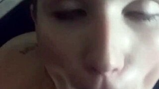 Interracial face fuck leads to cum in blonde's eye