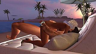 Sexy animation of a woman enjoying her new lover