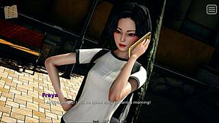 Game walkthrough of a bully and lover relationship with small-breasted teen