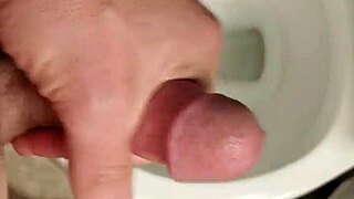 Monster cock gets oiled up with saliva in solo session