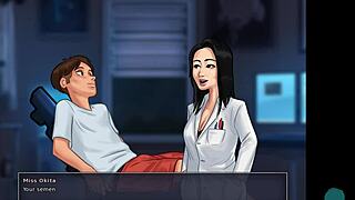 Summer school: Asian teacher's naughty solo session with a student