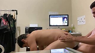 I visited my friend at his workplace, a clothing store, and stayed to help him with a file - watch the full video on Xvideos Red
