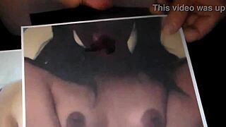 Dirty talking stepdaughter receives a cum tribute from a jacking off dude