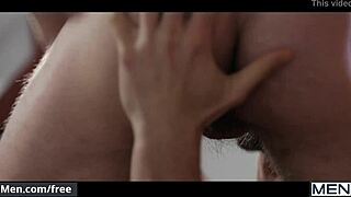 Andy Star leads a wild jizz orgy with Ely Chaim, Lucas Fox, and Paddy O'Brien in this steamy gay threesome video