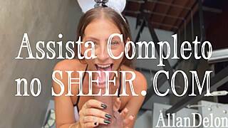 Bunny siren's sensual performance includes a wet blowjob and deepthroat cumshot