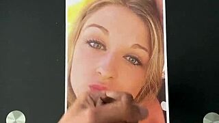 Rhiannon's sensual facial cumshot experience with a monster cock