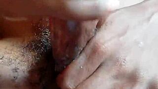 Anonrio's handjob and spit on a huge black cock