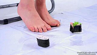 Food fetishism and foot worship in Japanese porn video