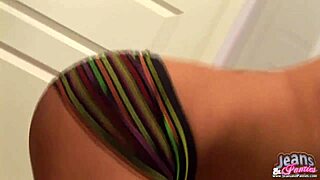 Amateur teen flaunts her new skinny jeans and panties