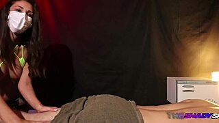 A sensual massage therapist with pierced nipples fondles them for added pleasure