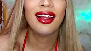 Sexy transgender in red attire