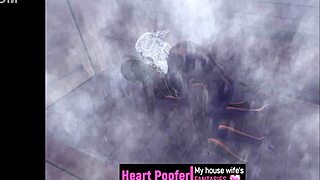 Erotic animation in a steamy sauna setting