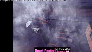 Erotic animation in a steamy sauna setting