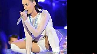Katy Perry's exposed celebrity with large and bouncy breasts