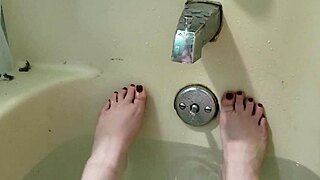 just washing my pretty feet, wanna join me?