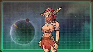 Full playthrough of Star Channel 34's cartoon game with big-breasted characters