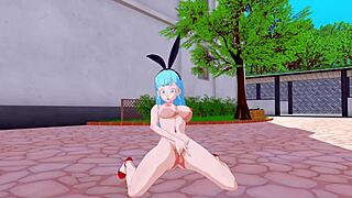 Bulma and Bunny in a 3D animated hentai featuring big ass gameplay