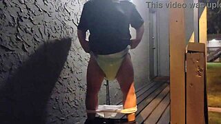 Drenched diaper babe gets dominated by well-endowed stud