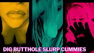 Goddess Lana's intense butthole penetration and condom cummies finish