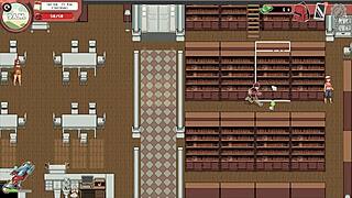 In the public library, I revealed my large penis to a shy girl in the 'Beautiful hentai game' series