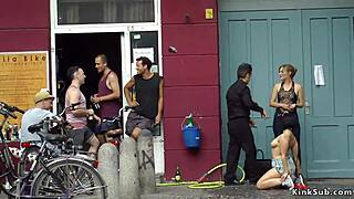 Bicycle shop becomes the scene for BDSM play with butt plug