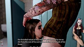 Coarse oral pleasure in open-air restroom - Eve's deep dive 1