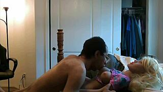 Interracial couple enjoys making out with their black love doll