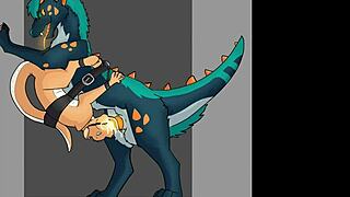 A compilation of gay porn featuring furry characters in feral mode