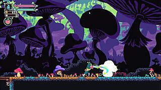 Sorceress dominates in pixel art game, draining his manhood