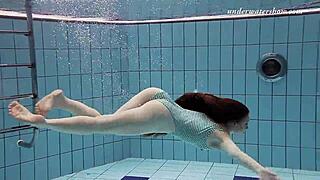 Czech babe Salaka Ribkina enjoys pool fun with friend