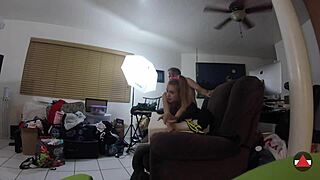 Blonde cosplayer rides and moans in tight spandex