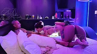 Amateur swap in motel with bent over doggystyle and blowjob