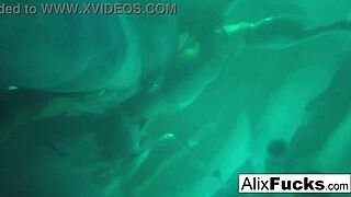 Sensual underwater encounter between pornstars Alix and Jenna