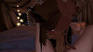 Submissive girl gives a deepthroat blowjob in VR porn