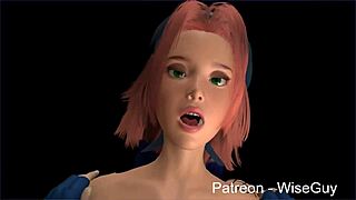 Sakura and Hinata's futa sandwich from multiple angles