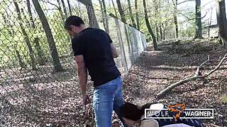 German MILF and young slut in public cunilingus and deepthroat action